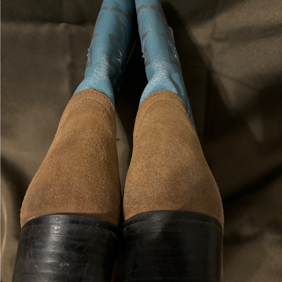 Blue and brown Dan post cowboy boots size 7.5m - Picture 11 of 16